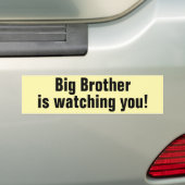 Big Brother kijkt naar je bumper sticker (Op auto)
