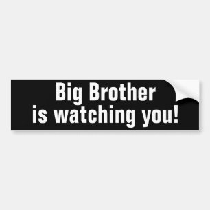 Big Brother kijkt naar je bumper sticker