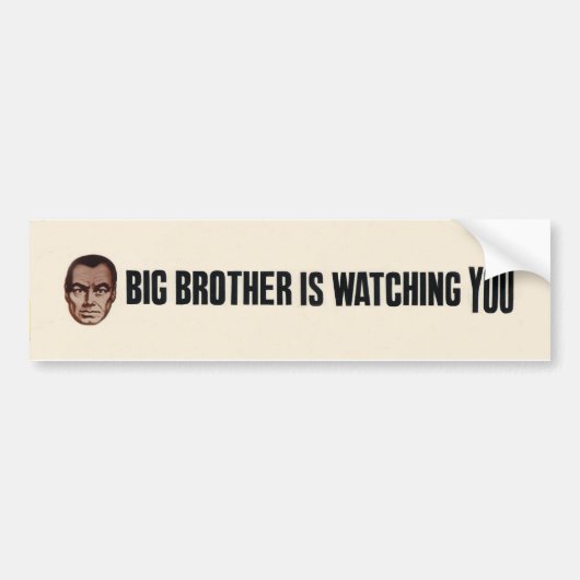 Big Brother kijkt naar je. Bumpersticker (Voorkant)