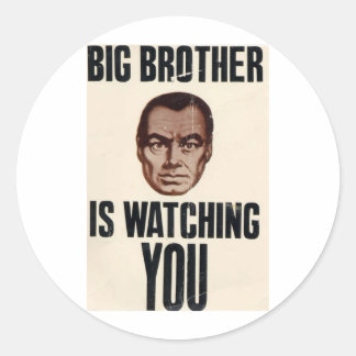 Big Brother kijkt naar je Ronde Sticker