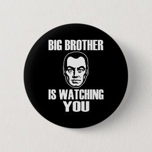Big Brother kijkt naar jou Ronde Button 5,7 Cm