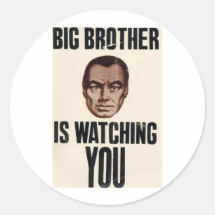 Big Brother kijkt naar jou Ronde Sticker