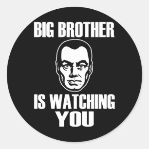 Big Brother kijkt naar jou Ronde Sticker