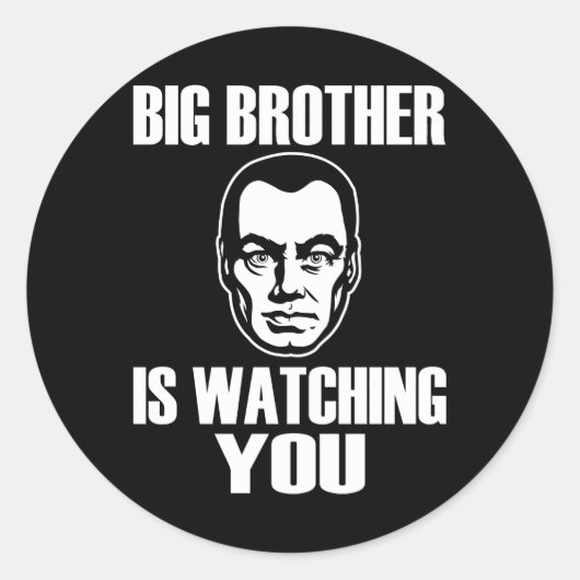 Big Brother kijkt naar jou Ronde Sticker (Voorkant)