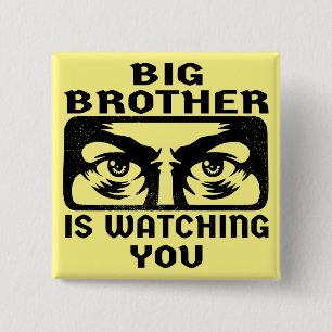 Big Brother kijkt naar jou #USAPatriotGraphics © Vierkante Button 5,1 Cm