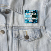 Big Brother kijkt naar jou Vierkante Button 5,1 Cm (In situ)