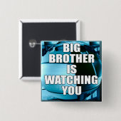 Big Brother kijkt naar jou Vierkante Button 5,1 Cm (Voorkant /achterkant)