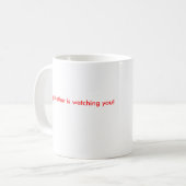 Big Brother kijkt naar me. Koffiemok (Voorkant links)