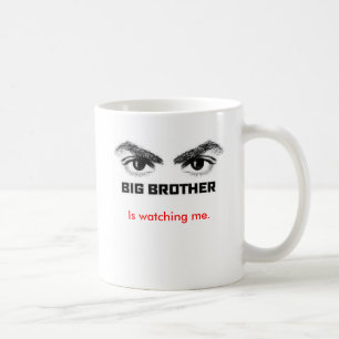 Big Brother kijkt naar me. Koffiemok