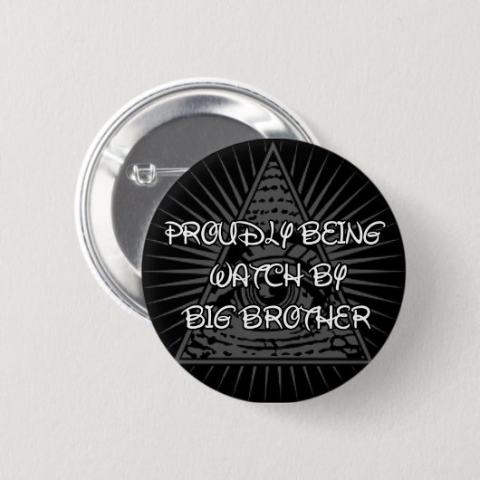 Big Brother kijkt Ronde Button 5,7 Cm (Voorkant /achterkant)