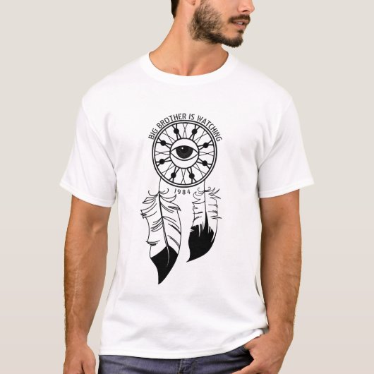 Big Brother kijkt wit T T-shirt (Voorkant)