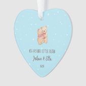Big Brother Kleine Zus Eerste Kerstmis Keepsake Ornament (voorkant)