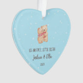 Big Brother Kleine Zus Eerste Kerstmis Keepsake Ornament (voorkant)