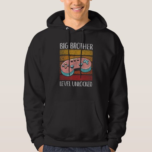 Big Brother Level Unlocked Best Bro Ever Brotherho Hoodie (Voorkant)