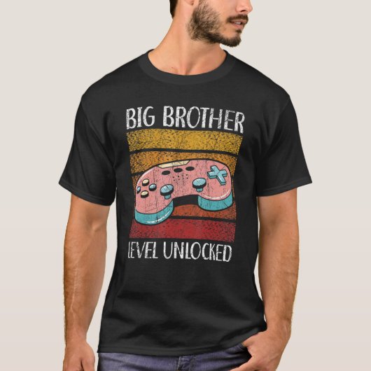 Big Brother Level Unlocked Best Bro Ever Brotherho T-shirt (Voorkant)