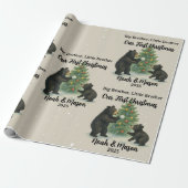 Big Brother Little Brother Bear Custom Christmas Cadeaupapier (Uitgerold)