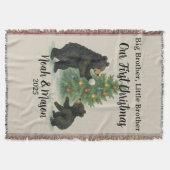 Big Brother Little Brother Bear Custom Christmas Deken (Voorkant)