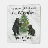 Big Brother Little Brother Bear Custom Christmas Keramisch Ornament (Links)