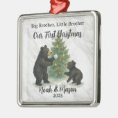 Big Brother Little Brother Bear Custom Christmas Metalen Ornament (Links)