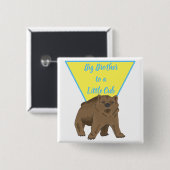 Big Brother Little Brother Beer Cub Vierkante Button 5,1 Cm (Voorkant /achterkant)