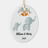 Big Brother & Little Brother Elephant, aangepaste  Keramisch Ornament (Rechts)