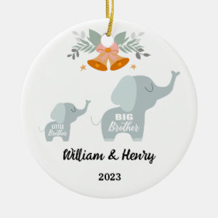 Big Brother & Little Brother Elephant, aangepaste  Keramisch Ornament
