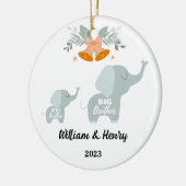 Big Brother & Little Brother Elephant, aangepaste  Keramisch Ornament (Links)