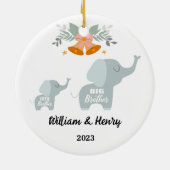 Big Brother & Little Brother Elephant, aangepaste  Keramisch Ornament (Achterkant)