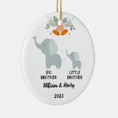 Big Brother & Little Brother Elephant, aangepaste  Keramisch Ornament (Rechts)