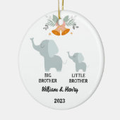 Big Brother & Little Brother Elephant, aangepaste  Keramisch Ornament (Links)