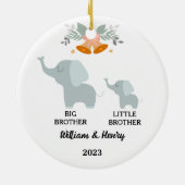 Big Brother & Little Brother Elephant, aangepaste Keramisch Ornament (Achterkant)