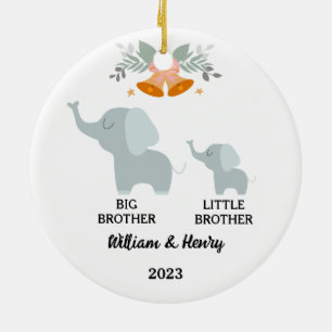 Big Brother & Little Brother Elephant, aangepaste  Keramisch Ornament