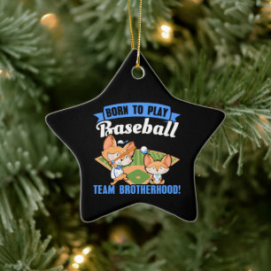 Big Brother Little Brother - Honkbalspelers Keramisch Ornament