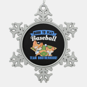 Big Brother Little Brother - Honkbalspelers Tin Sneeuwvlok Ornament