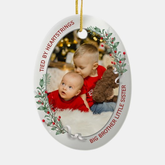 Big Brother Little Sister Classic Warm Quote Keramisch Ornament (Achterkant)