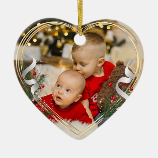 Big Brother Little Sister Love Custom Photo Keramisch Ornament (Voorkant)
