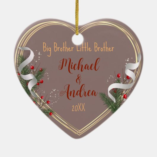 Big Brother Little Sister Love Custom Photo Keramisch Ornament (Achterkant)