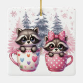Big Brother Little Sister Raccoon Kerstmis Keramisch Ornament (Achterkant)