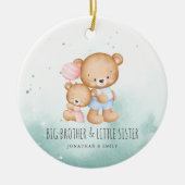 Big Brother Little Sister Siblings First Kerstmis Keramisch Ornament (Voorkant)
