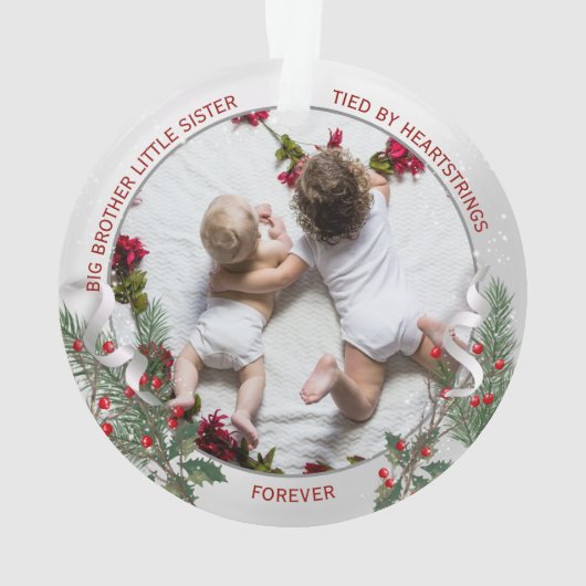 Big Brother Little Sister Warm Quote Ornament (achterkant)