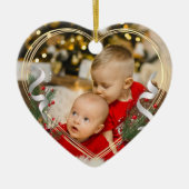 Big Brother Love Foto Holly Pine Gold Lijst Keramisch Ornament (Voorkant)