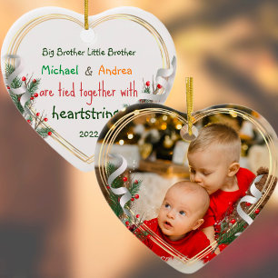 Big Brother Love Foto Holly Pine Gold Lijst Ornament