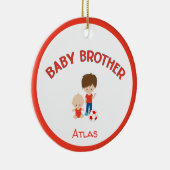 Big Brother met Baby Brother Baby's Jaar Keramisch Ornament (Rechts)