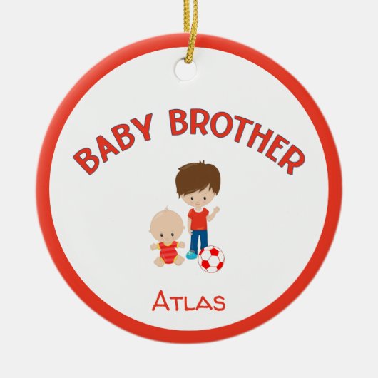 Big Brother met Baby Brother Baby's Jaar Keramisch Ornament (Voorkant)