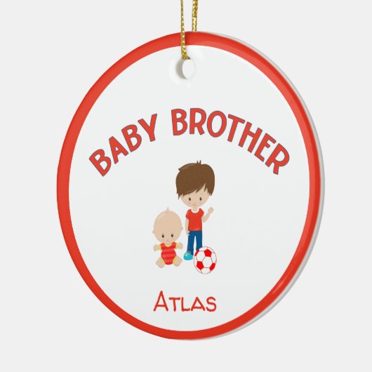 Big Brother met Baby Brother Baby's Jaar Keramisch Ornament (Links)