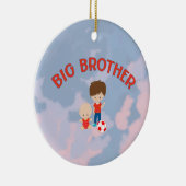 Big Brother met Baby Brother Hart Kerstboom Keramisch Ornament (Rechts)