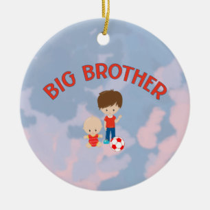 Big Brother met Baby Brother Hart Kerstboom Keramisch Ornament