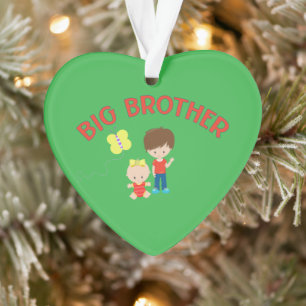 Big Brother met Baby Sister Heart Ornament