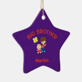 Big Brother met Baby Zuster Big Bro Name Star Keramisch Ornament (Rechts)