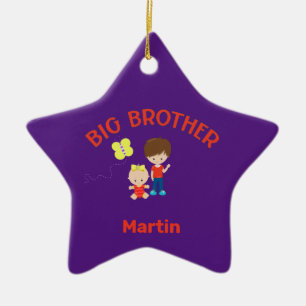 Big Brother met Baby Zuster Big Bro Name Star Keramisch Ornament